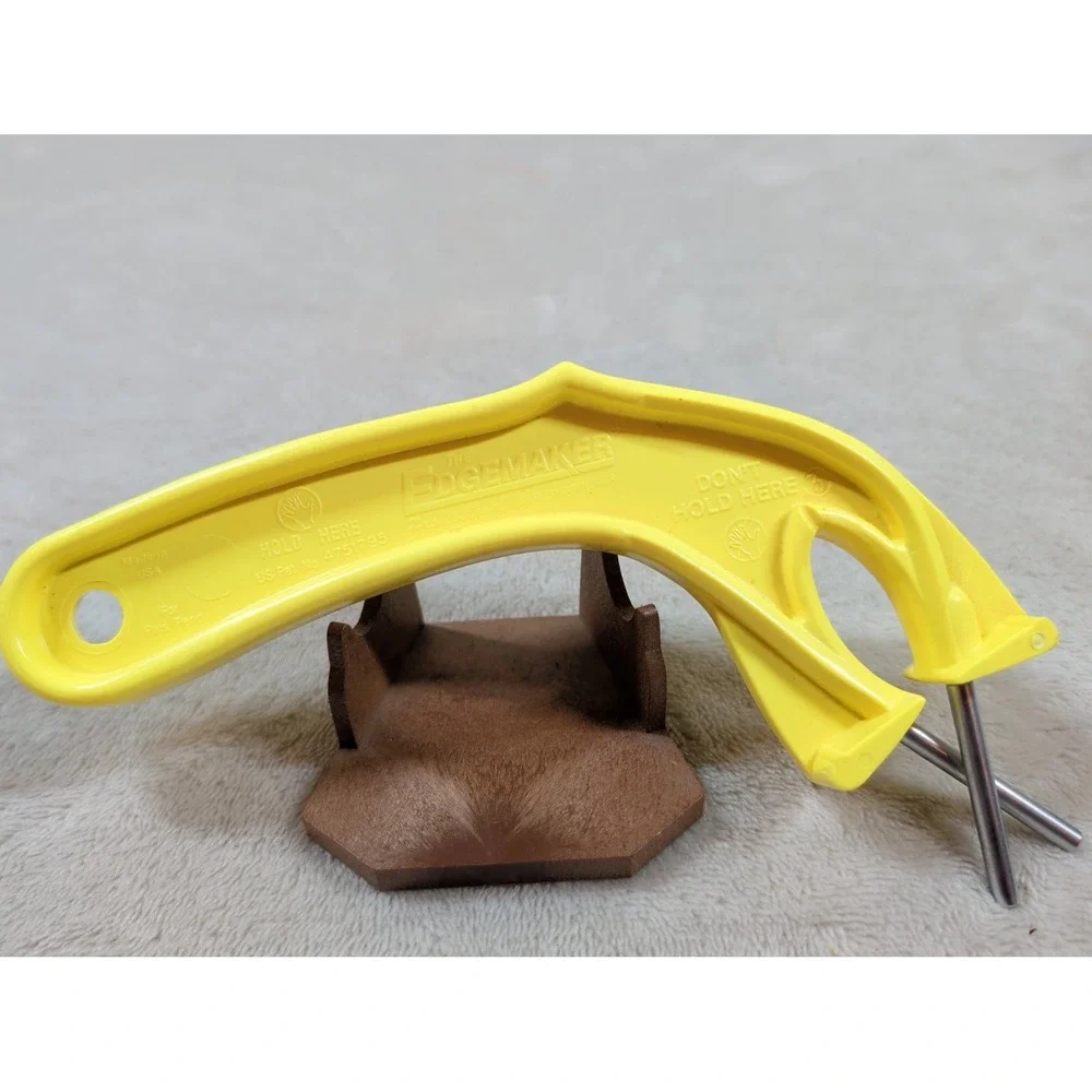 Edgemaker Pro Knife Sharpener and‎ Hone Set Red Yellow Handheld Made in USA